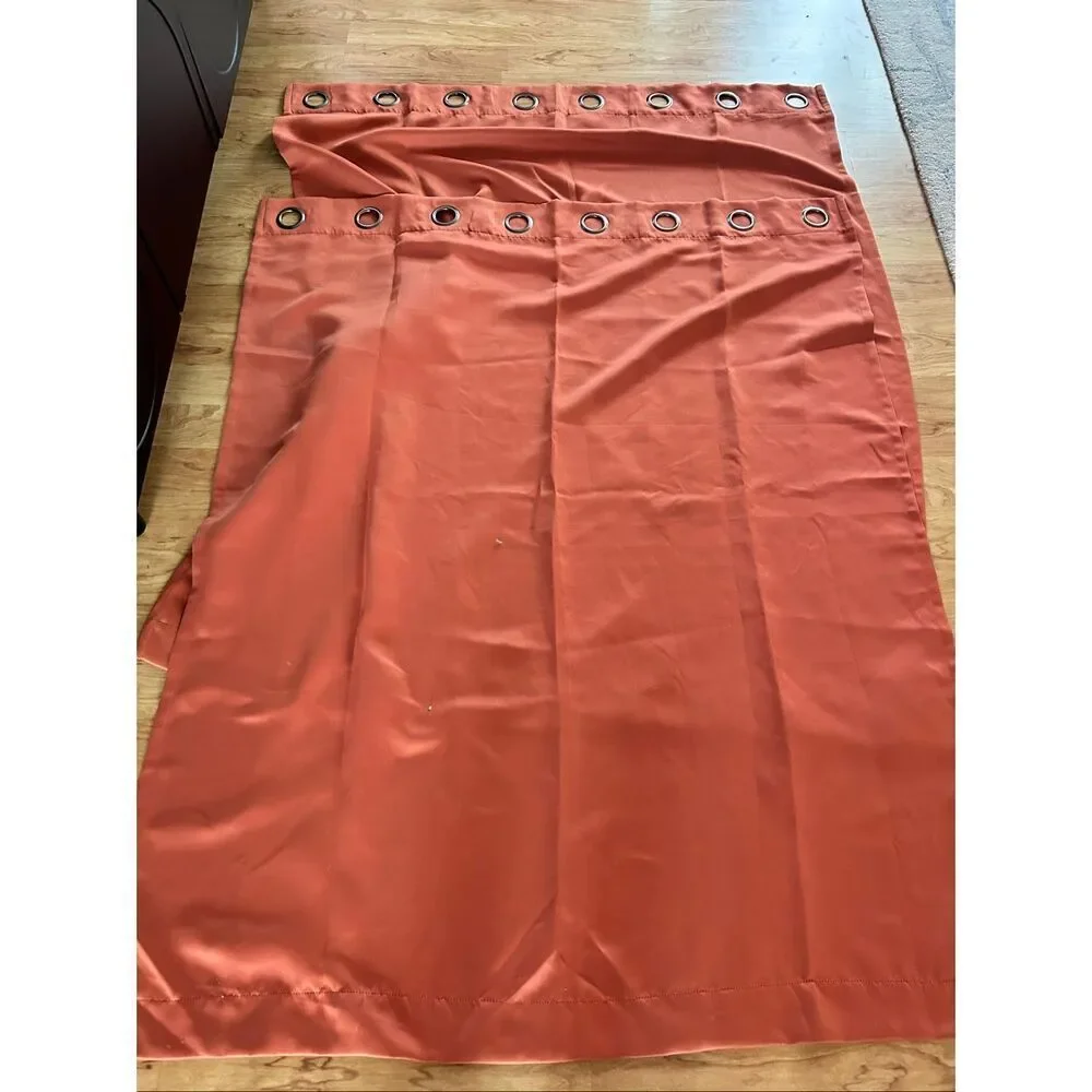 Window curtains orange color size 41 wide and 62 tall  decor window